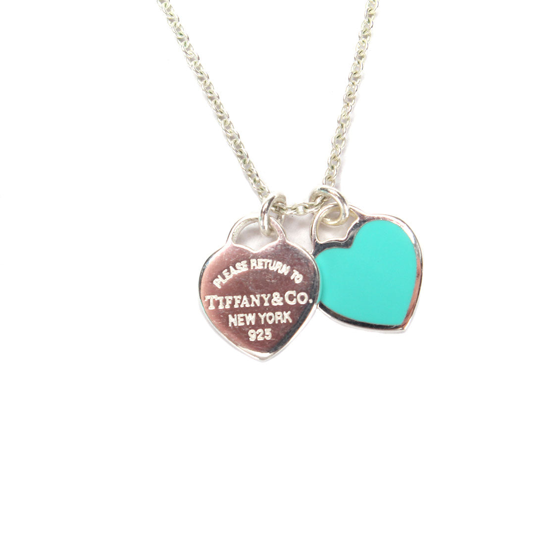 New Tiffany pink double heart necklace | Pink heart necklace, Double heart  necklace, Pink heart